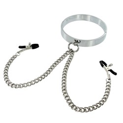 chrome collar with nipple clamps