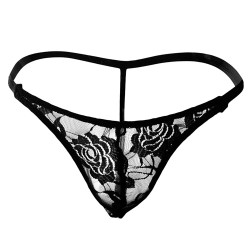 new men lace rose pattern t back sexy panty