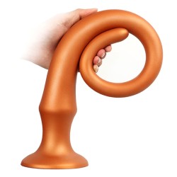 long tail silicone butt plug with scale